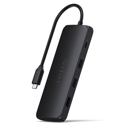 Satechi USB-C Hybrid Multiport adaptér with SSD enclosure - Black Aluminium