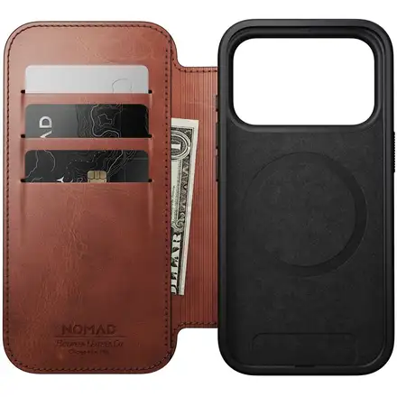 Nomad puzdro Modern Leather Folio Magsafe Horween pre iPhone 17 Pro - Olde Dublin