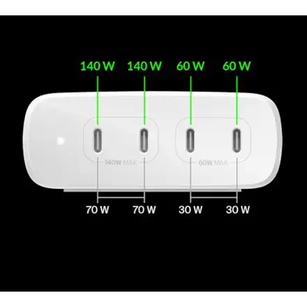 Belkin Boost Charge Pro 200W 4-Port USB-C GaN Charger - White