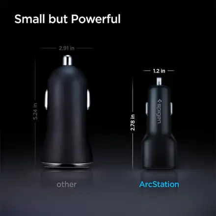 Spigen USB-C Car Charger ArcStation Dual Port 65W - Black