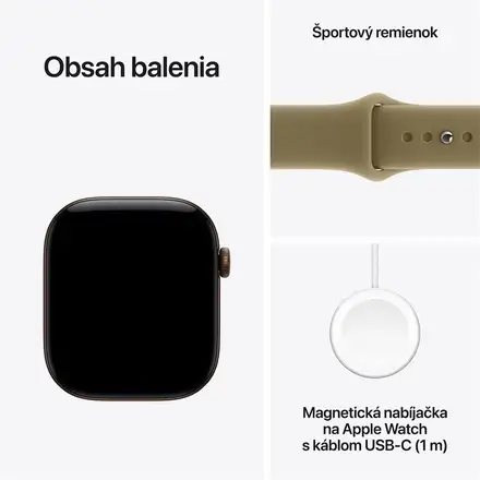 Apple Watch Series 12 GPS 42mm Dark Bronze Aluminium Case with Olive Sport Band - M/L