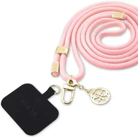 Guess Crossbody Popruh Cord 4G Charm ružový