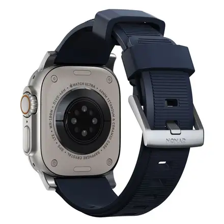 Nomad remienok Rugged Strap pre Apple Watch 44/45/49mm - Atlantic Blue/Silver Hardware
