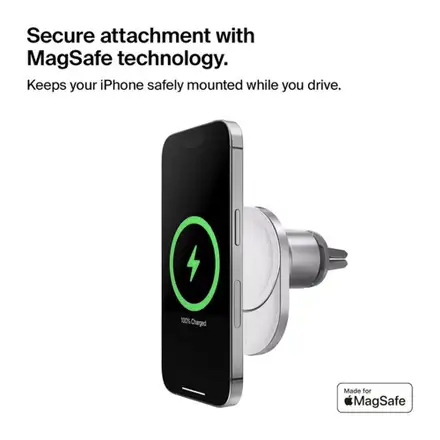 Belkin Boost Charge Pro Magnetic Wireless Car Charger with Qi2 15W + 20W Charger - Gray