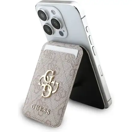 Guess PU 4G MagSafe Cardslot Peňaženka so Stojanom ružová