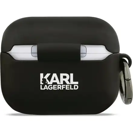Karl Lagerfeld 3D Logo NFT Choupette Head Silikonové Púzdro pre AirPods 3 Pro čierne