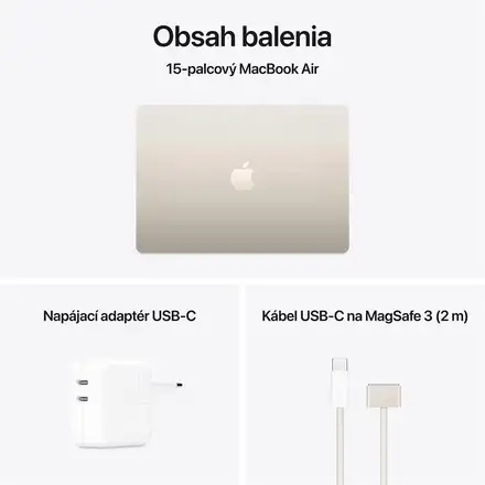 MacBook Air 15" Apple M4 10C CPU 10C GPU 24GB 512GB Hviezdny biely SK