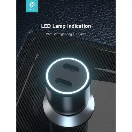 Devia nabíjačka do auta Smart Series PD 40W 2C Fast Car Charger - Black