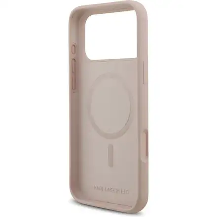 Karl Lagerfeld Liquid Silicone Double Heads MagSafe kryt iPhone 17 Pro Max ružový