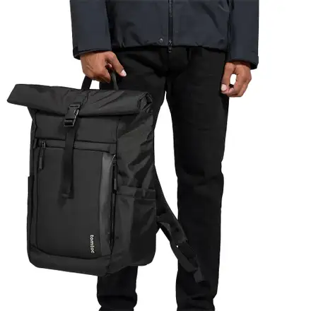 TomToc batoh Navigator T61 Rolltop Backpack L - Black