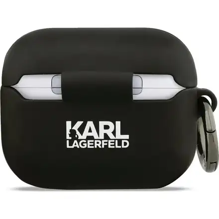 Karl Lagerfeld 3D Logo NFT Karl and Choupette Silikonové Púzdro pre AirPods 3 Pro čierne