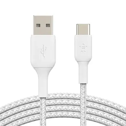 Belkin kábel Boost Charge Braided USB-A to USB-C 3m - White