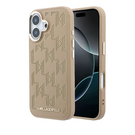 Karl Lagerfeld PU Perforated Monogram MagSafe MagSafe kryt iPhone 17 hnedý