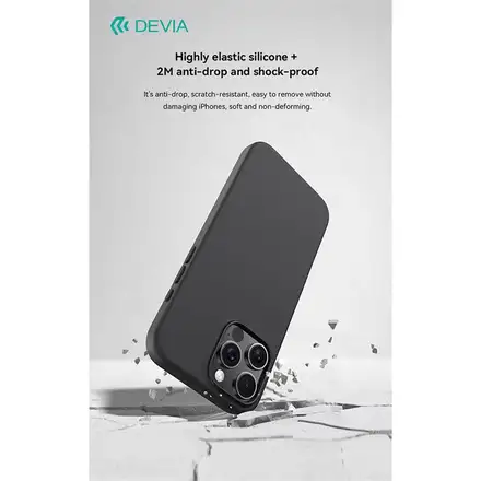 Devia kryt Nature Series Silicone Magnetic Case pre iPhone 16 - Gray White