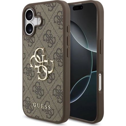 Guess PU 4G Metal Logo kryt iPhone 17 hnedý