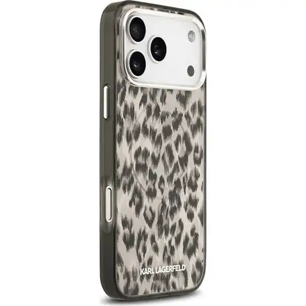 Karl Lagerfeld IML Leopard MagSafe kryt iPhone 17 Pro hnedý