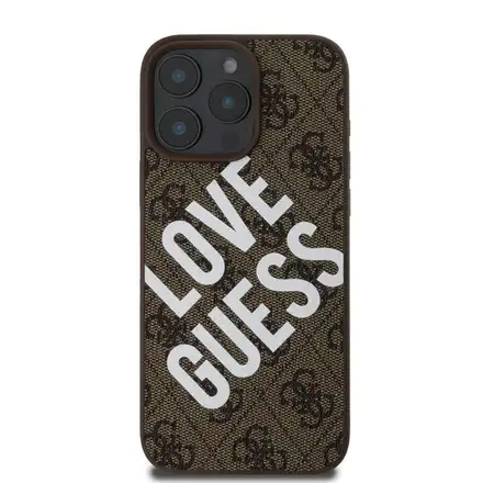 Guess PU Leather 4G Big Love Logo MagSafe kryt iPhone 16 Pro čierny