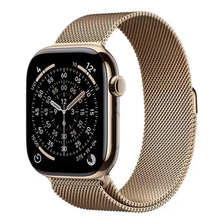 Apple Watch Series 11 GPS + Cellular 46mm Zlatý titán so zlatým milánskym ťahom - M/L