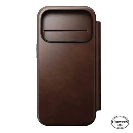 Nomad puzdro Modern Leather Folio Magsafe Horween pre iPhone 17 Pro - Rustic Brown