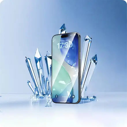 Devia ochranné sklo Van Series Crystal Diamond pre iPhone Air - Black Frame