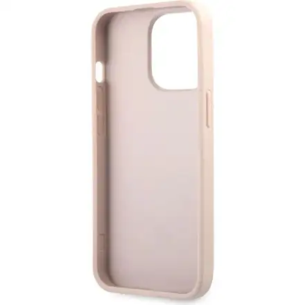 Guess PU 4G Metal Logo kryt iPhone 13 Pro Max ružový