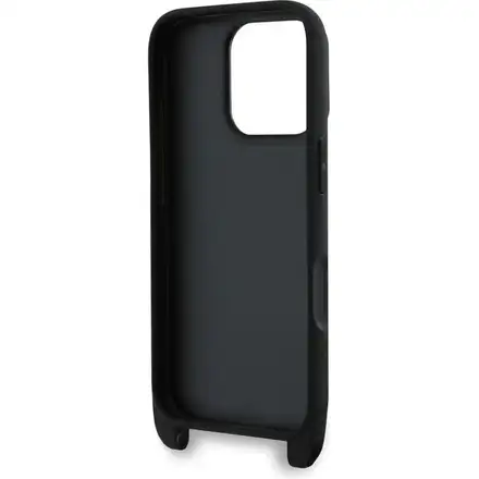 Karl Lagerfeld Saffiano Crossbody Popruh Metal Karl and Choupette kryt iPhone 16 Pro čierny
