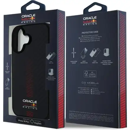 Red Bull Carbon Powerbar MagSafe Zadný Kryt pre iPhone 16 Plus čierny