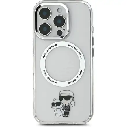 Karl Lagerfeld IML Karl and Choupette MagSafe kryt iPhone 16 Pro priehľadný