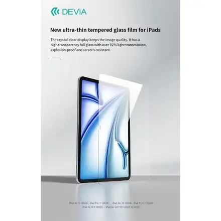 Devia ochranné sklo pre iPad Pro 11" M4/M5 2024/2025 - Crystal Clear