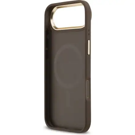 Guess PU Leather 4G Gold Frame MagSafe kryt iPhone Air hnedý