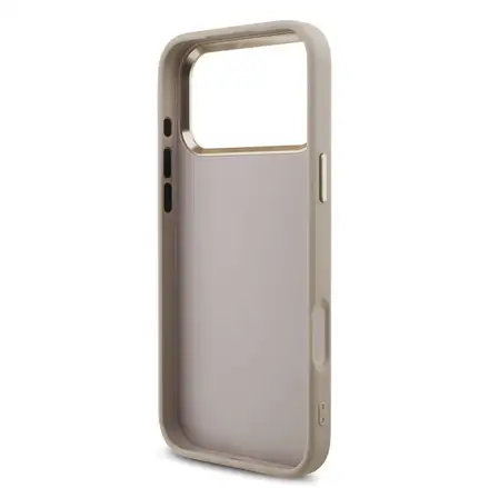 Guess PU Leather 4G Metal Logo Gold Frame kryt iPhone 18 Pro Max ružový