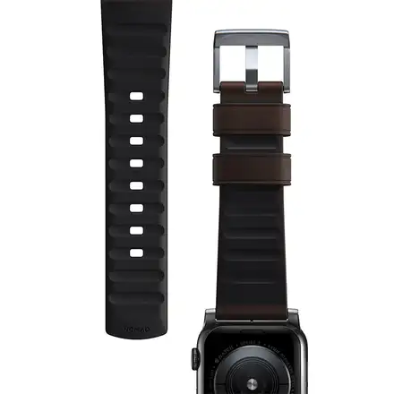 Nomad kožený remienok pre Apple Watch 44-49mm - Active Pro Brown/Silver Hardware