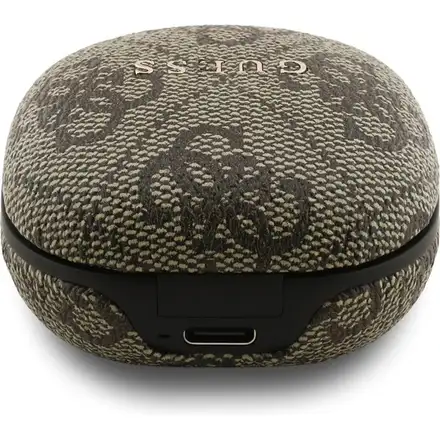 Guess PU 4G Metal Logo ENC TWS Bezdrôtové Slúchadlá hnedé