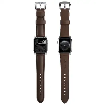 Nomad kožený remienok pre Apple Watch 44-49mm - Traditional Brown/Silver Hardware