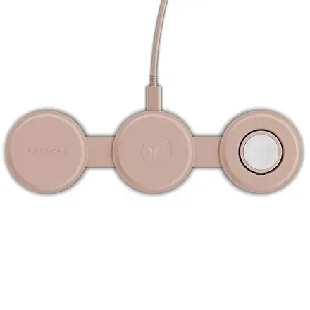 Satechi Qi2 OntheGo 3-in-1 Wireless Charger - Desert Rose