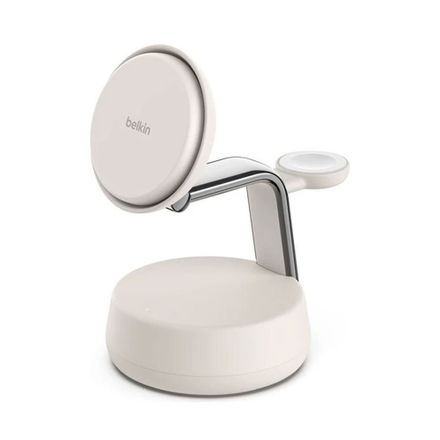 Belkin UltraCharge Pro 3-in-1 Magnetic Charging Dock with Qi2 25W - Sand