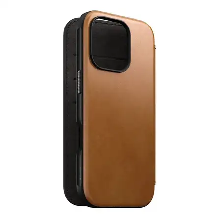 Nomad puzdro Modern Leather Folio Magsafe pre iPhone 16 Pro - English Tan