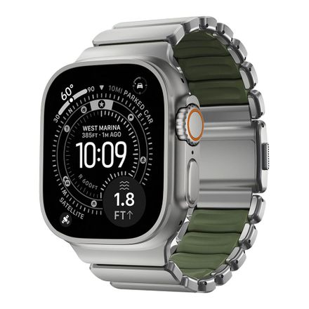 Nomad remienok Stratos pre Apple Watch 44-49mm - Forest Green/Natural Hardware