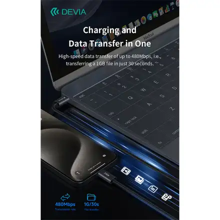 Devia kábel USB-C Extreme Speed Series 240W Cable 2m - Black