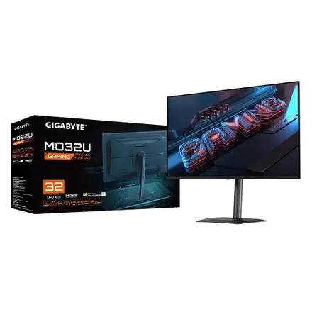 GIGABYTE MO32U GAMING Monitor 32" UHD 3840x2160, QD-OLED, 165Hz, Speakers, KVM USB, USB-C, 2xHDMI, DP