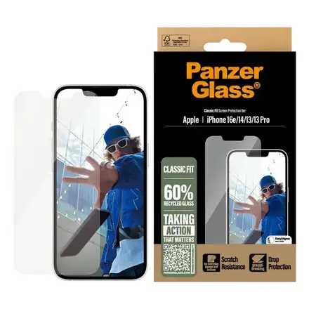 PanzerGlass ochranné sklo Classic Fit pre iPhone 17e/16e/14/13/13 Pro - Clear