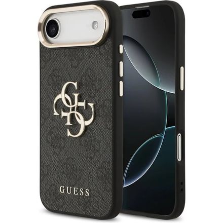 Guess PU Leather 4G Metal Logo Gold Frame kryt iPhone Air čierny