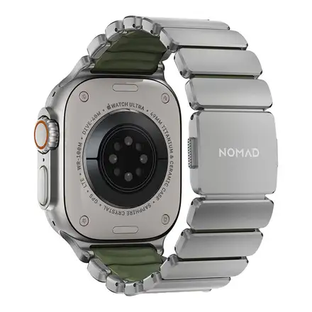 Nomad remienok Stratos pre Apple Watch 44-49mm - Forest Green/Natural Hardware