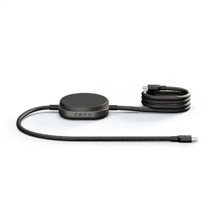 ZENS USB C - C Pro 2 cable 1,5 m 240W with Qi2 charger Black