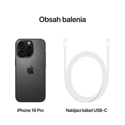 iPhone 16 Pro 512 GB čierny titán *Použitý s DPH - Trieda B*