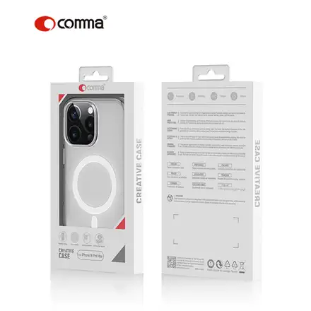 Comma kryt Elemental Series Magnetic Case pre iPhone 16 Pro Max - Clear