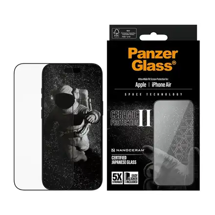 PanzerGlass ochranné sklo UWF Ceramic II pre iPhone Air - Black Frame