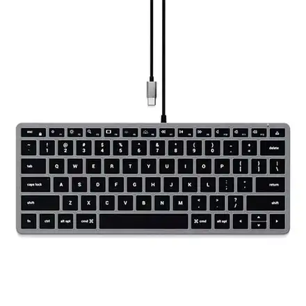 Satechi klávesnica Slim W1 Wired Backlit Keyboard - Space Gray