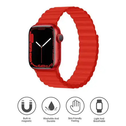 Devia remienok Deluxe Series Sport3 Silicone Magnet Band 44/45/46mm - Red