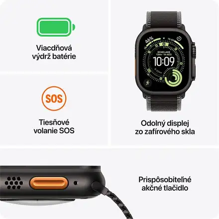 Apple Watch Ultra 3 GPS + Cellular 49mm Prírodný titán s prírodným titánovým milánským ťahom - S *Rozbalený*